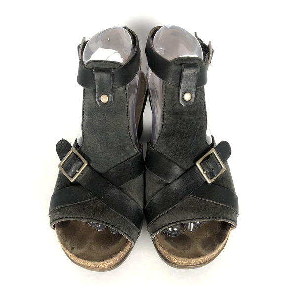 DANSKO Dominique T-Strap Suede Leather Heel Sandals Size EU 39 US 8.5-9 Black - Picture 4 of 11